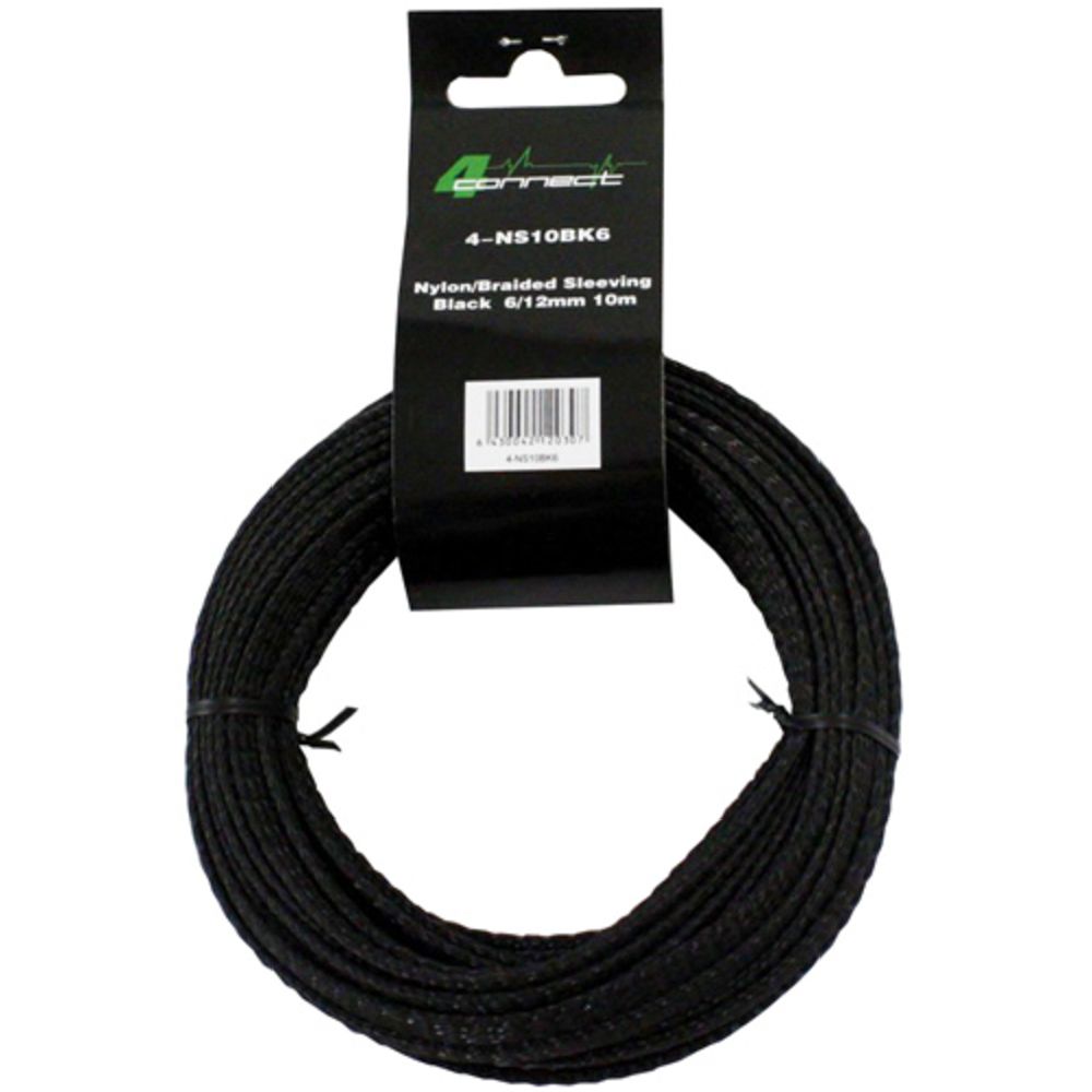 FOUR Connect nylon/kangassukka musta 6 / 12 mm 10 m
