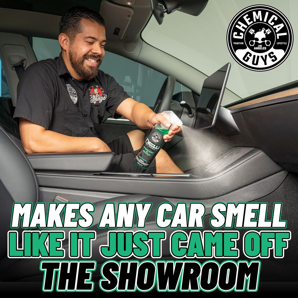 Chemical Guys New Car Smell Air Freshener And Odor Eliminator ilmanraikastin ja hajuntappaja 473 ml