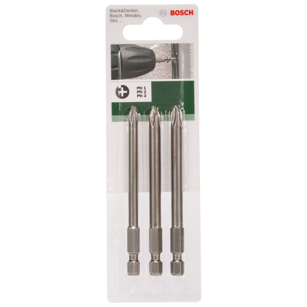 Bosch ruuvauskärkisarja PH1/2/3 89 mm 3 kpl
