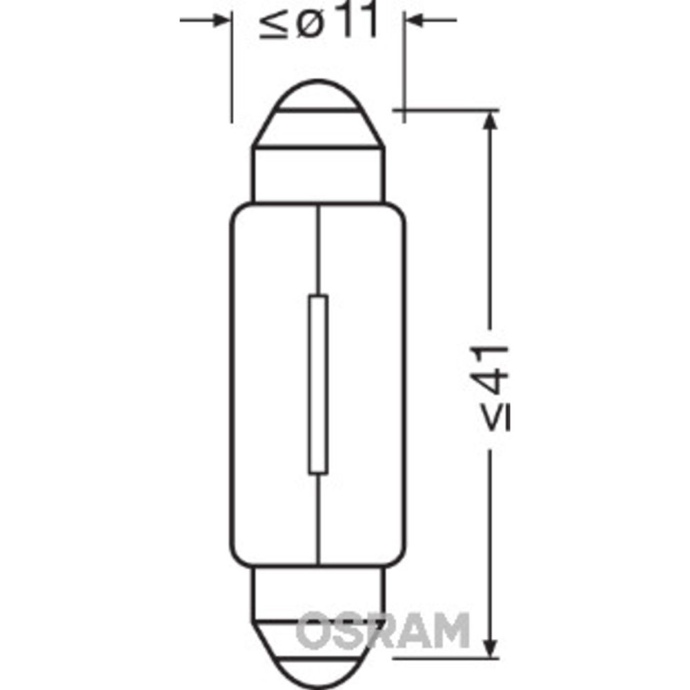 Osram SV8,5-polttimopari 12V 10W C10W "sukkula" 40 mm