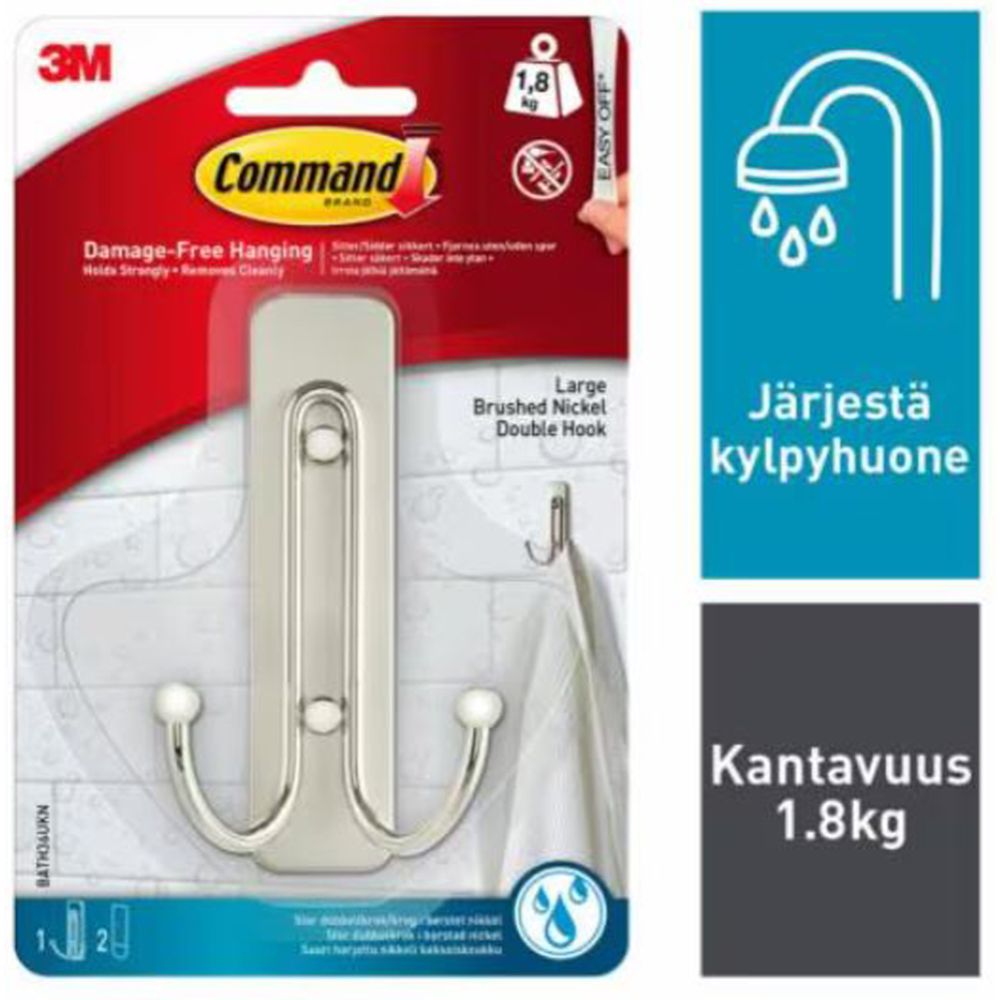 3M Command BATH36-SN suur vannitoa topeltnagi, nikkel, < 1,8 kg
