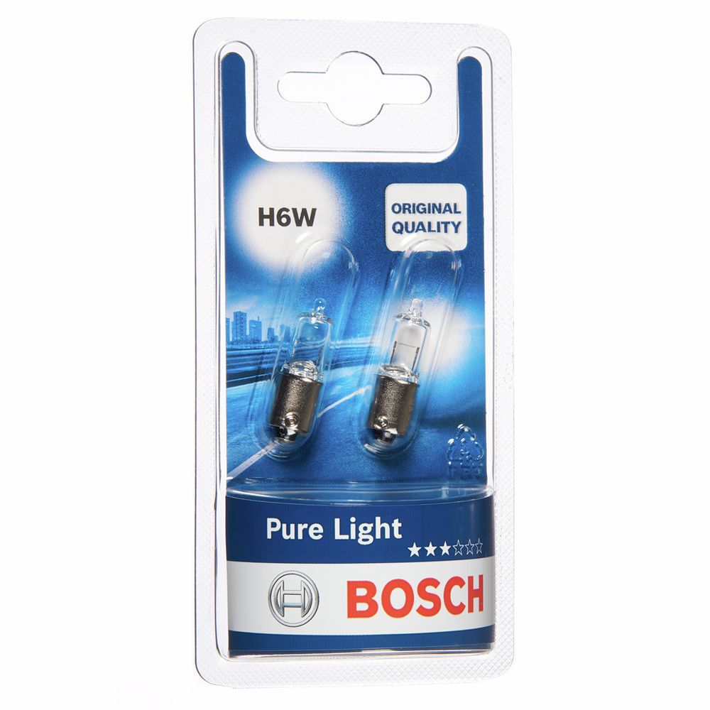 Bosch BAX9s-polttimopari 12V 6W H6W Halogen
