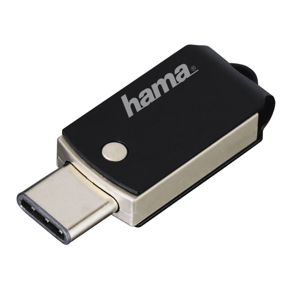 Hama muistitikku USB 32GB Type-C 3.1/USB 3.0, 100MB/s, musta/hopea