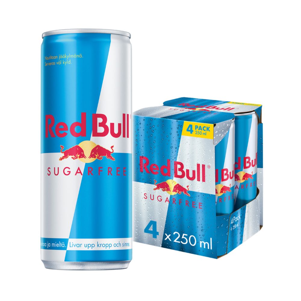 Red Bull Sugar Free 4-pack energiajuoma 4 x 250 ml