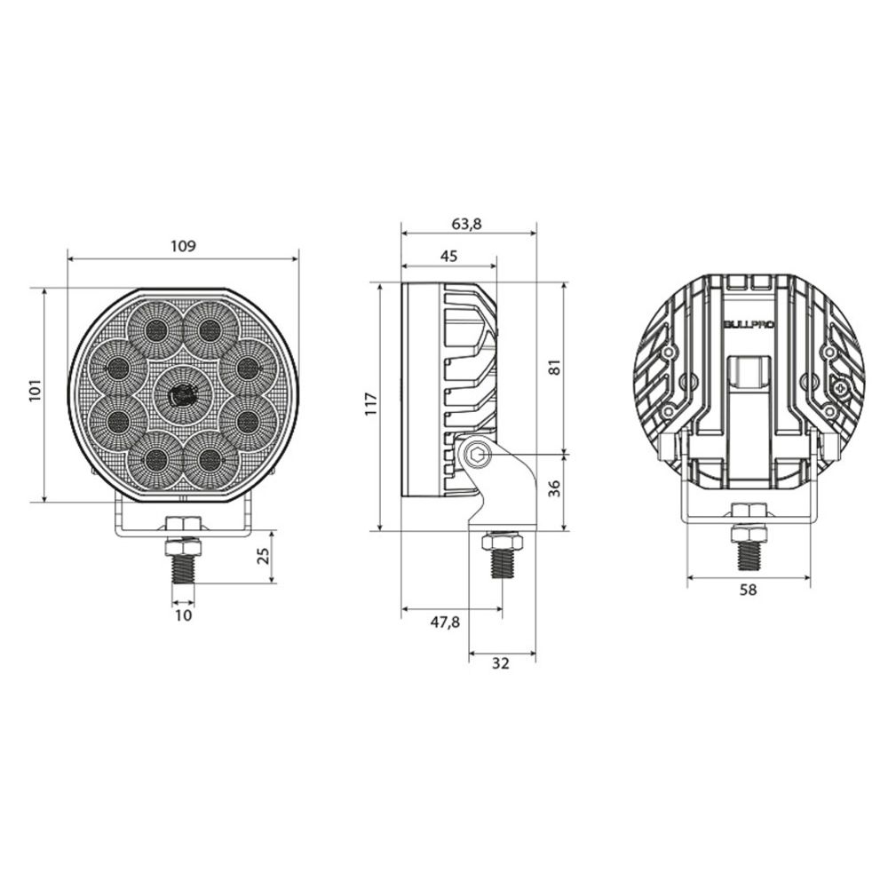 Bullpro Spectrum Ellipse 54 LED-työvalo 6020 lm 54 W ovaali 9-32V R10