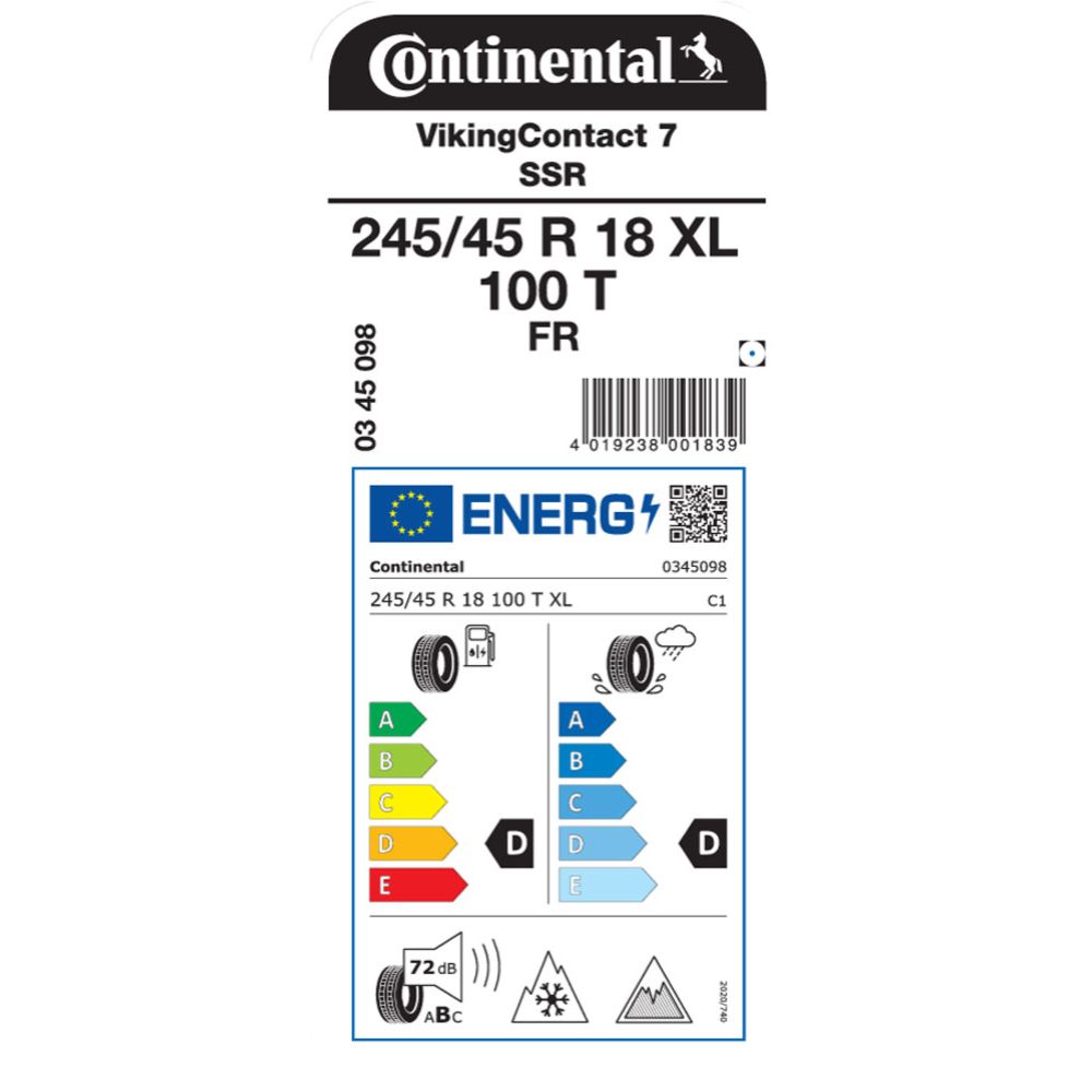 Continental VikingContact 7 245/45 R18 100T XL FR SSR kitkarengas