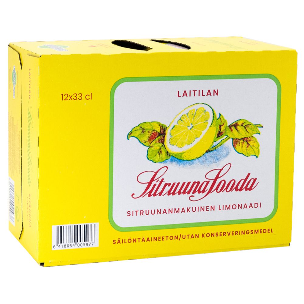 Laitilan Sitruunasooda limonaadi 0,33 l, 12- pack