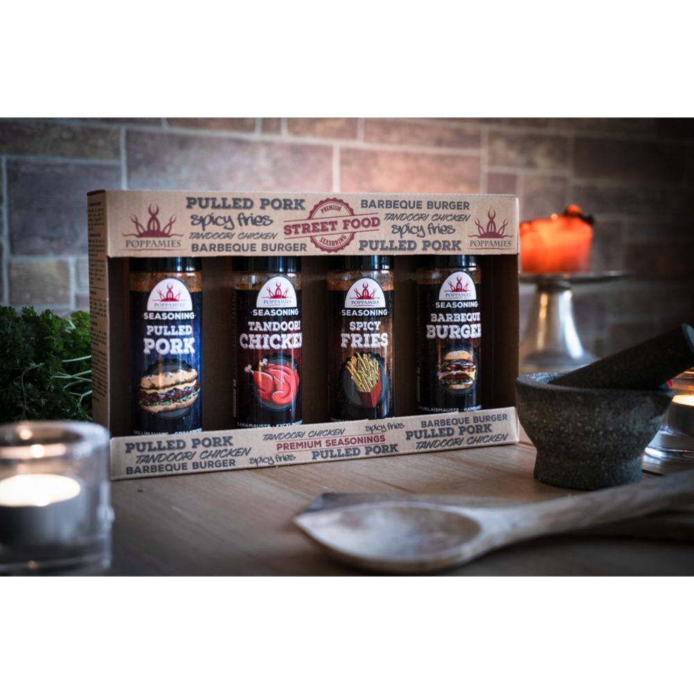 Poppamies Street Food maustesarja 4 x 100—120 g