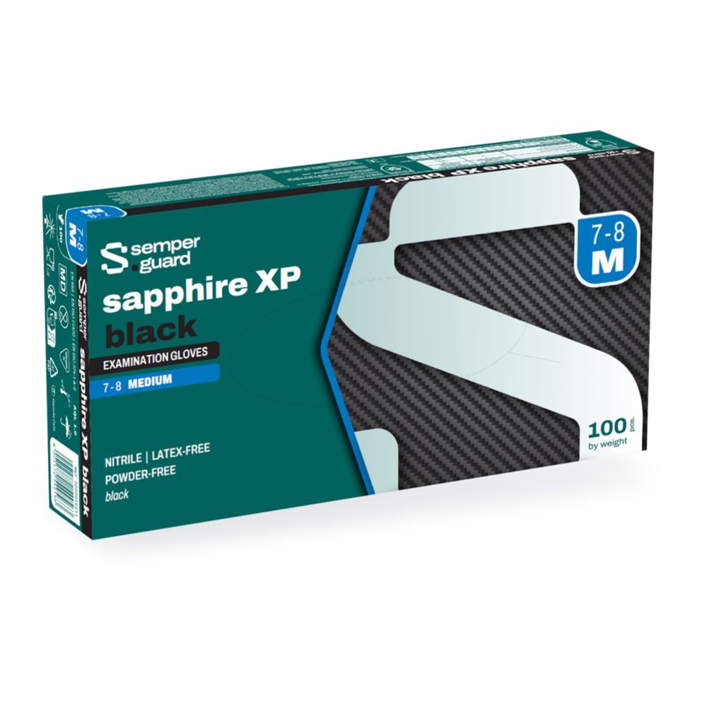 Semperguard nitriili kertakäyttokäsineet 90kpl musta koko XL