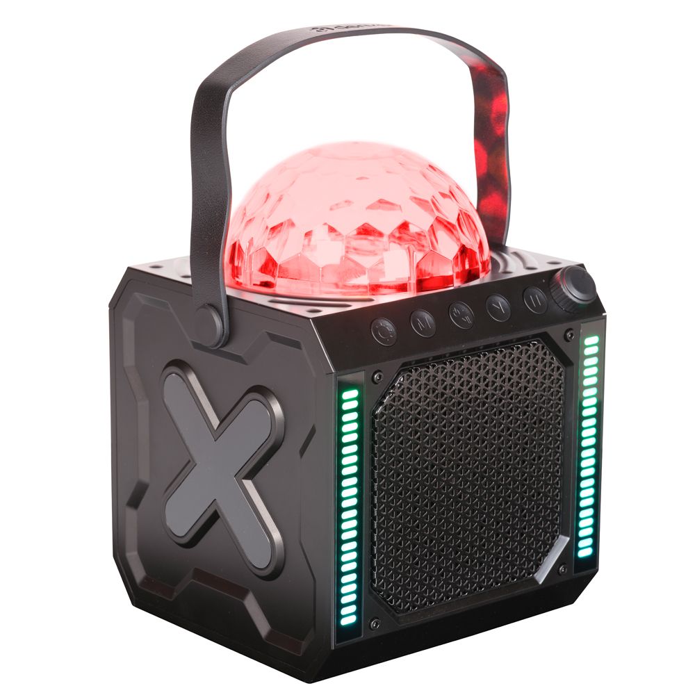 Denver BTM-618 Bluetooth-kaiutin mikrofonilla ja LED-diskovalolla