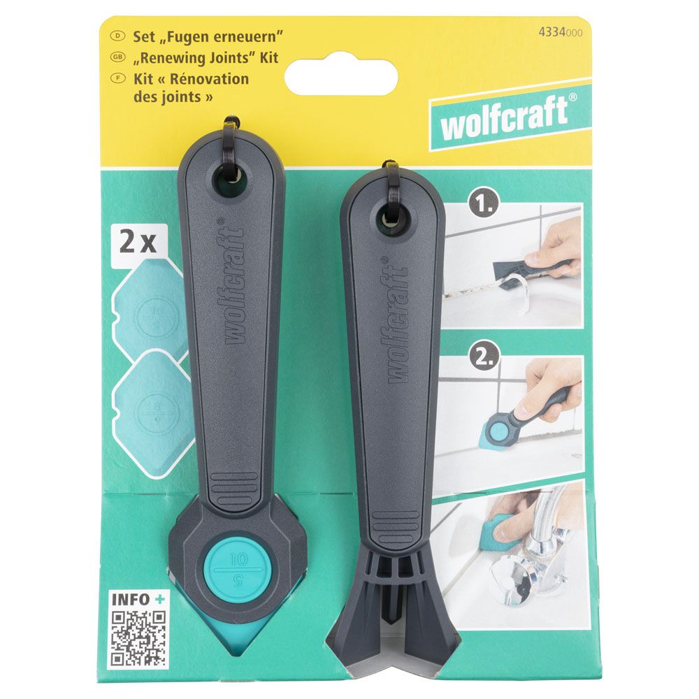Wolfcraft® verktygssats för att jämna ut och avlägsna silikon