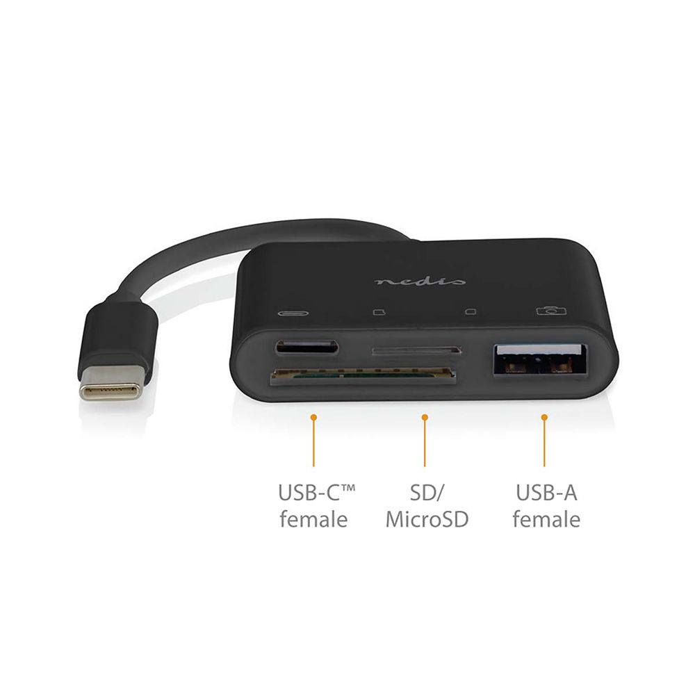 Nedis USB-C hub med minneskortläsare