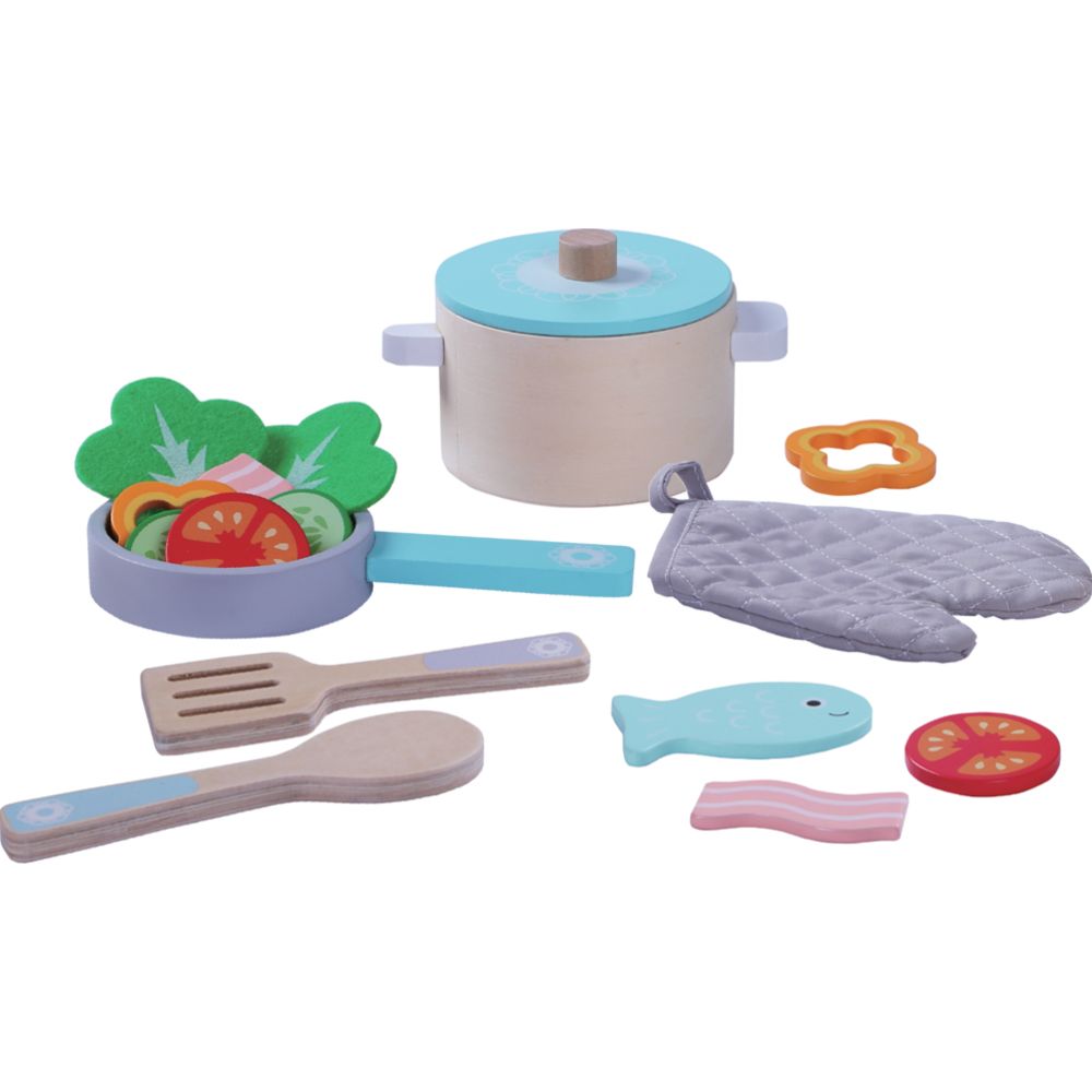 Gerardo's Toys puidust söögitegemise komplekt