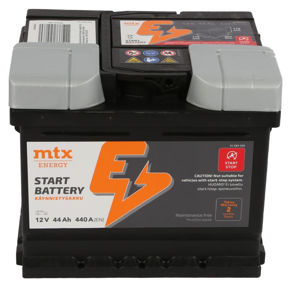 MTX Energy käivitusaku, 44 Ah / 440 A, P 207 x L 175 x K 175, -+