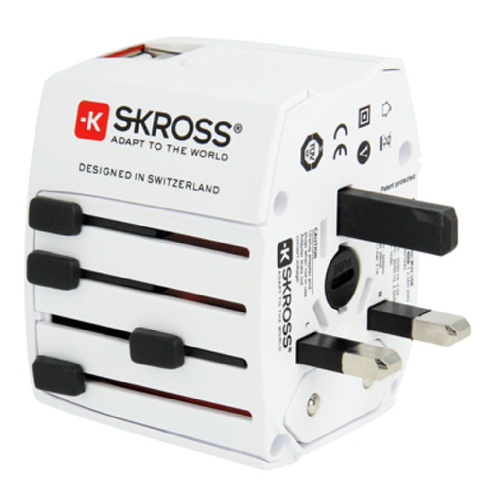 Skross Maailma matka-adapteri USB-ladattaville laitteille