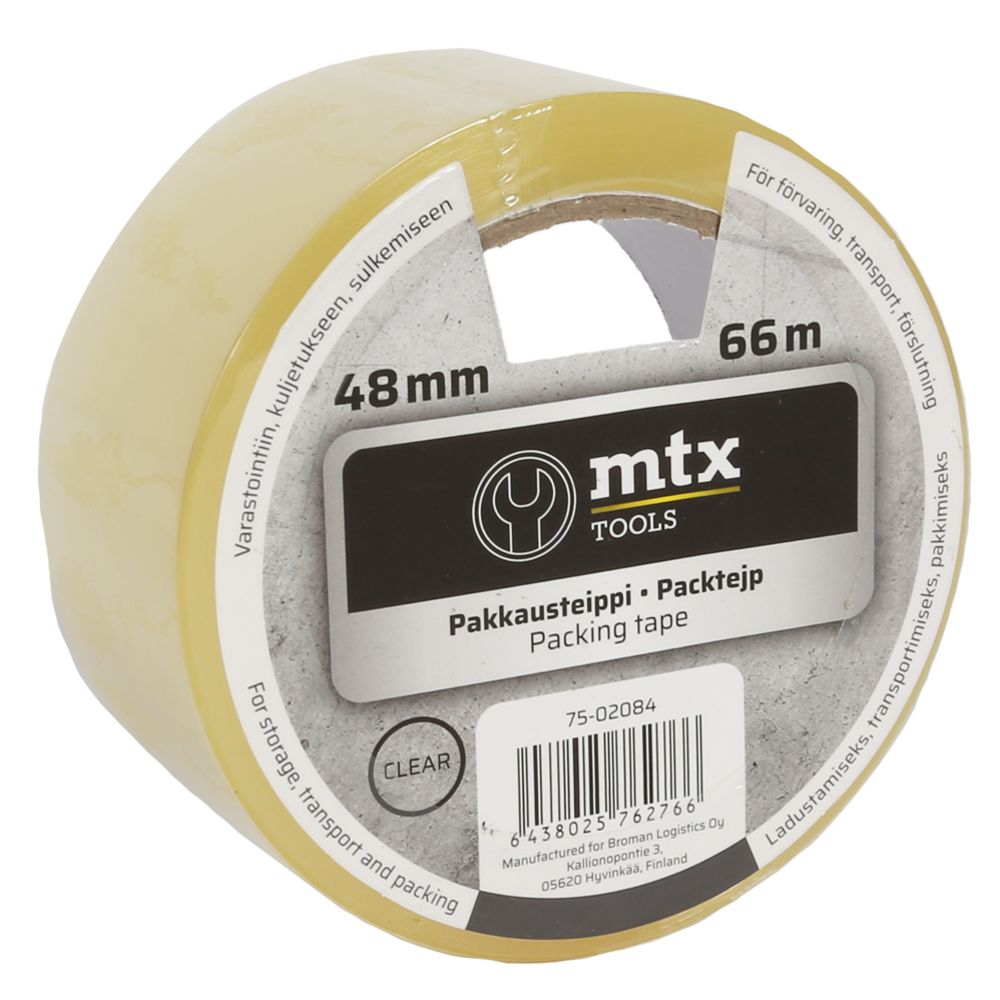 MTX pakketeip, 48 mm x 66 m, läbipaistev