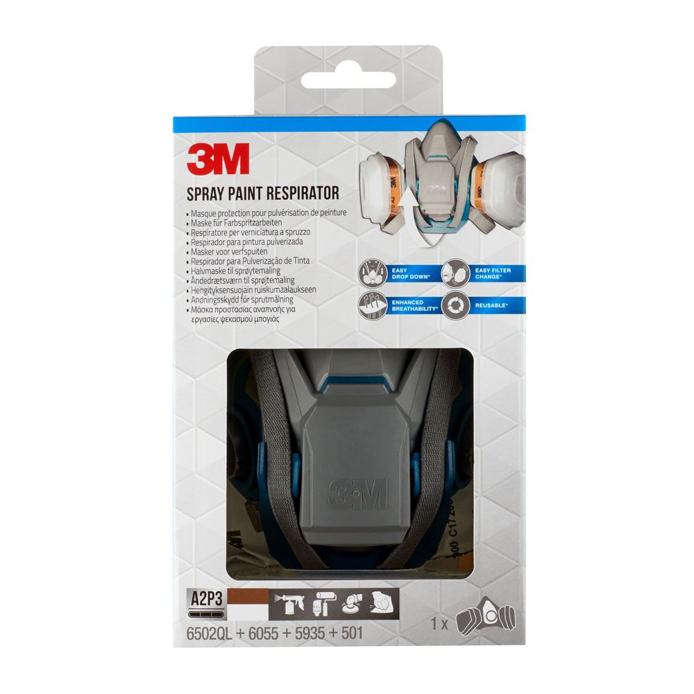 3M 6502QL halvmask för sprutmålning