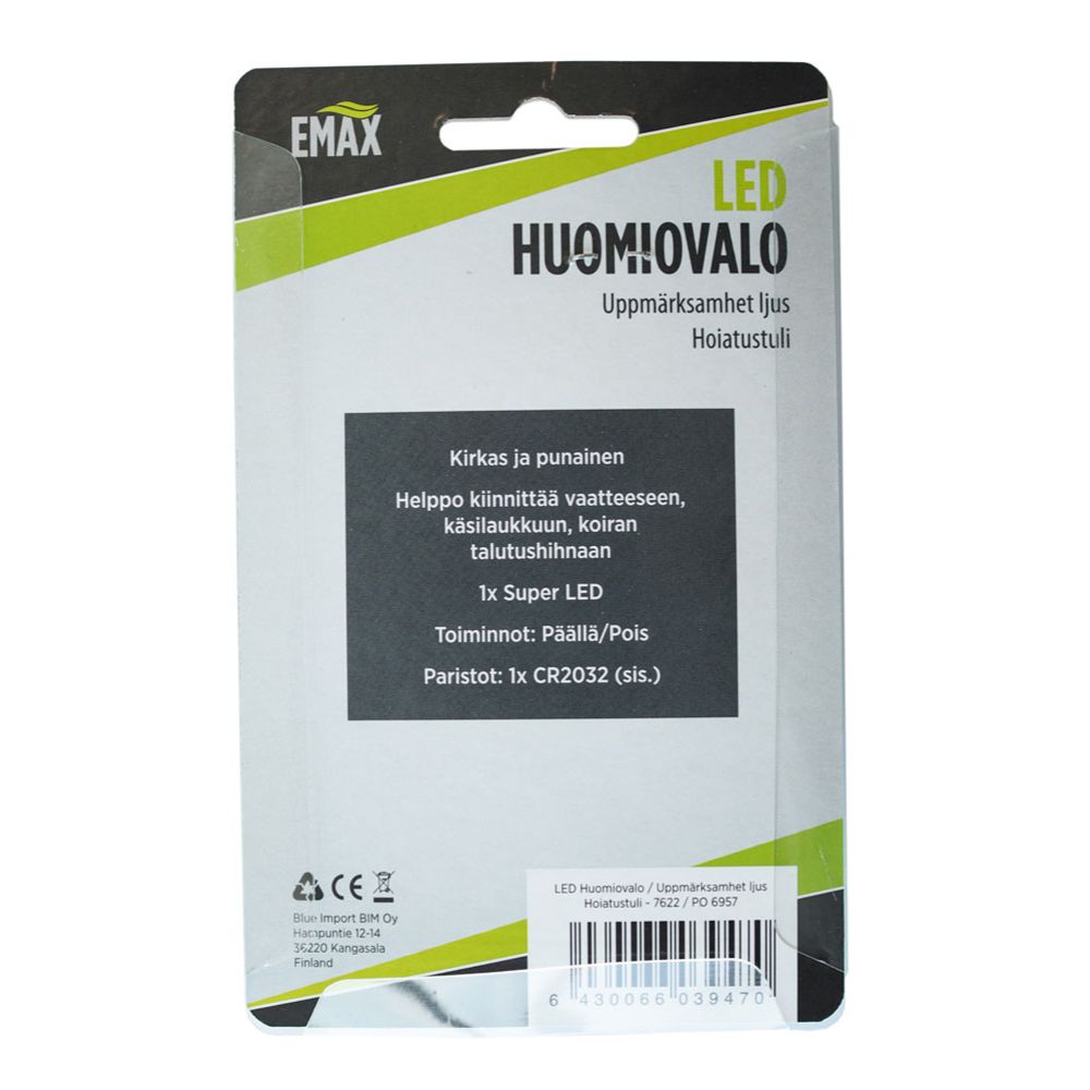 Emax LED-ohutusvalgusti, värvitu ja punane, 2 tk