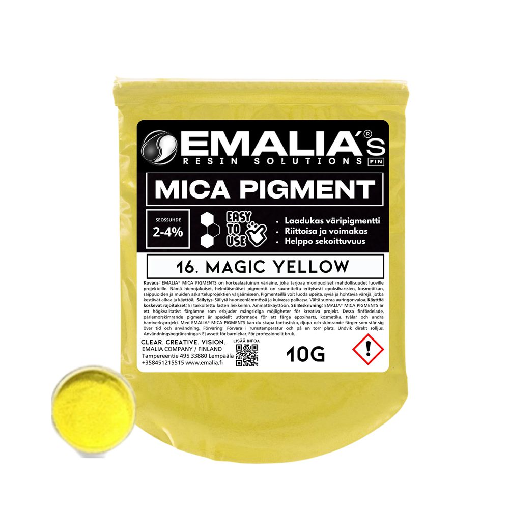 Emalia Mica Väripigmentti 10g keltainen helmiäispigmentti