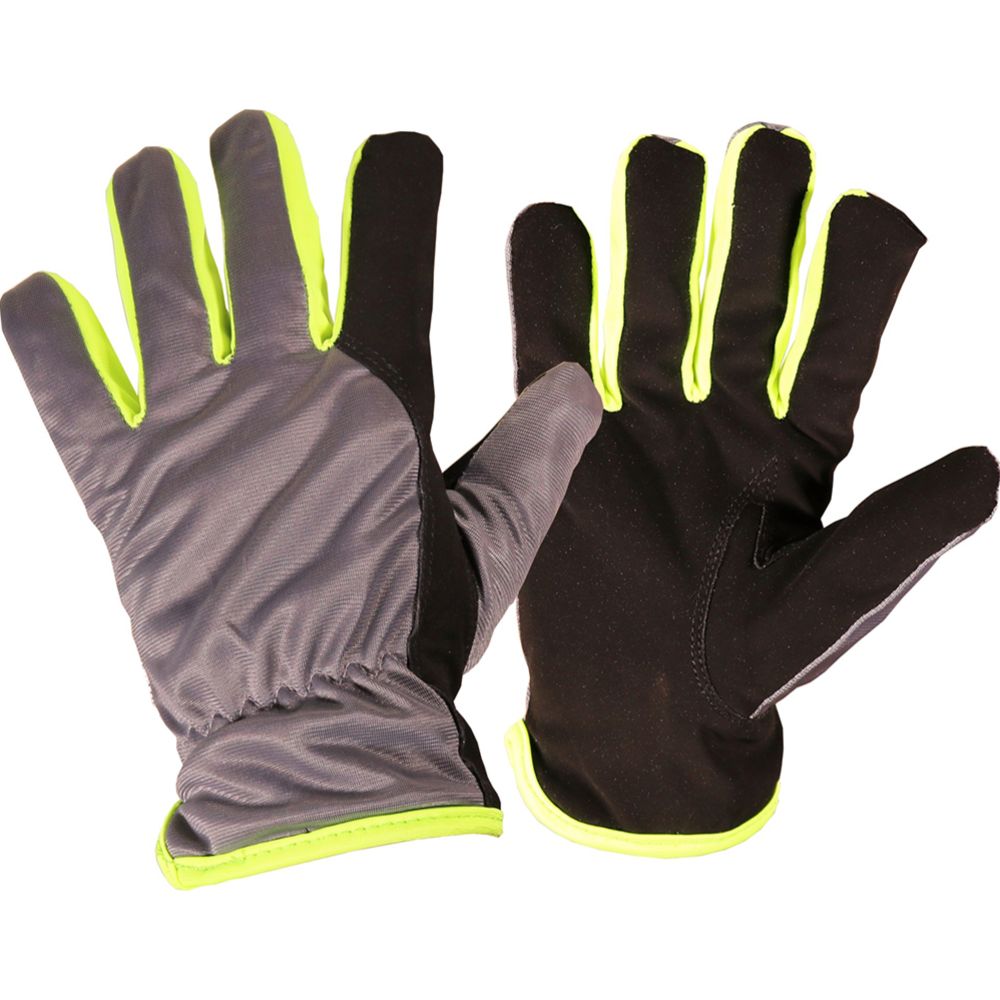 Asentajankäsineet synteettinen harmaa/neonkeltainen koko 11