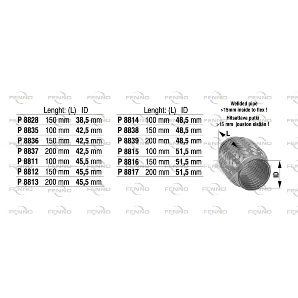 Flexrör 45 x 100 mm interlock