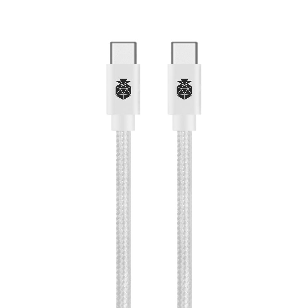 Cloudberry USB-C - USB-C vahvarakenteinen datakaapeli 2,5 m valkoinen