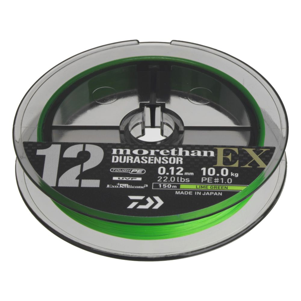 Daiwa Morethan Durasensor 12EX+Si Braid punutud nöör Laimiroheline