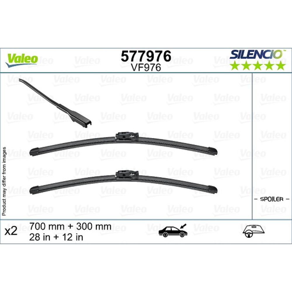 Valeo Silencio Flatblade VF976 torkarblad 2 st. 70 + 30 cm