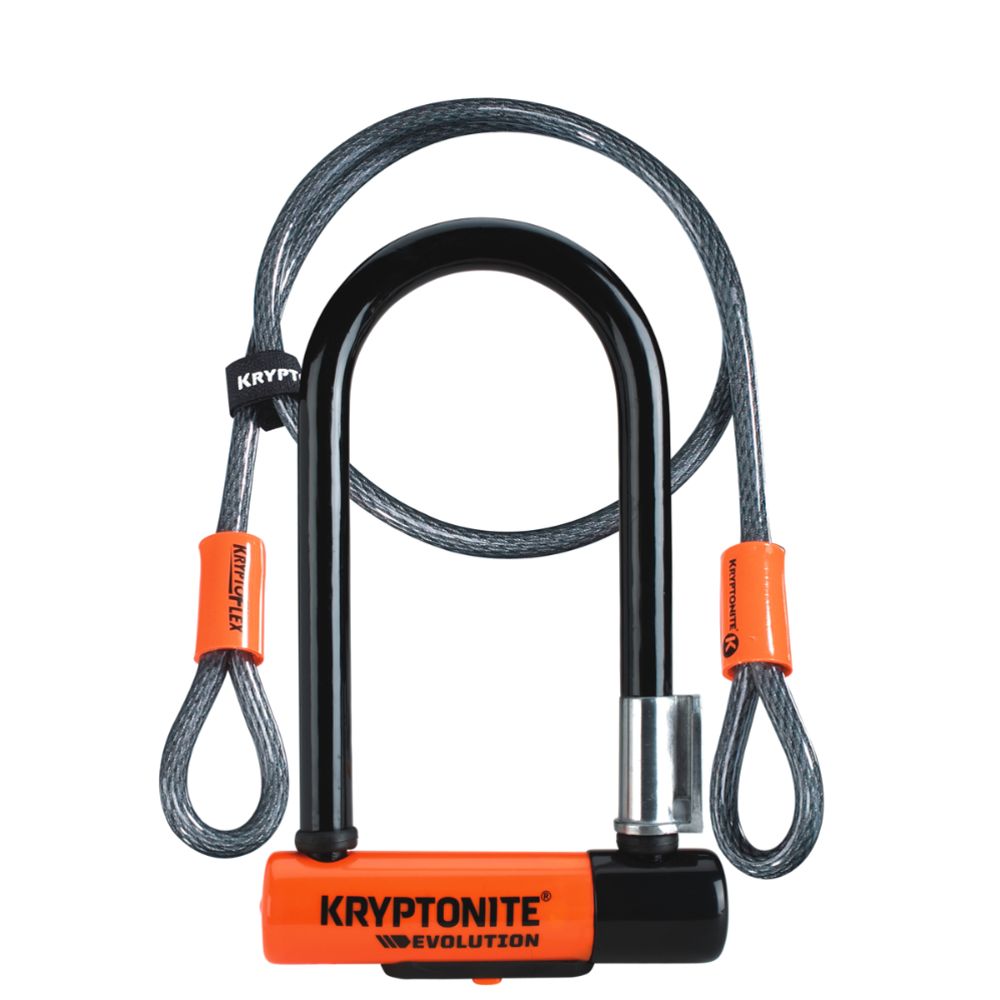 Kryptonite Evolution Mini 7 bygellås + låsvajer 120 cm