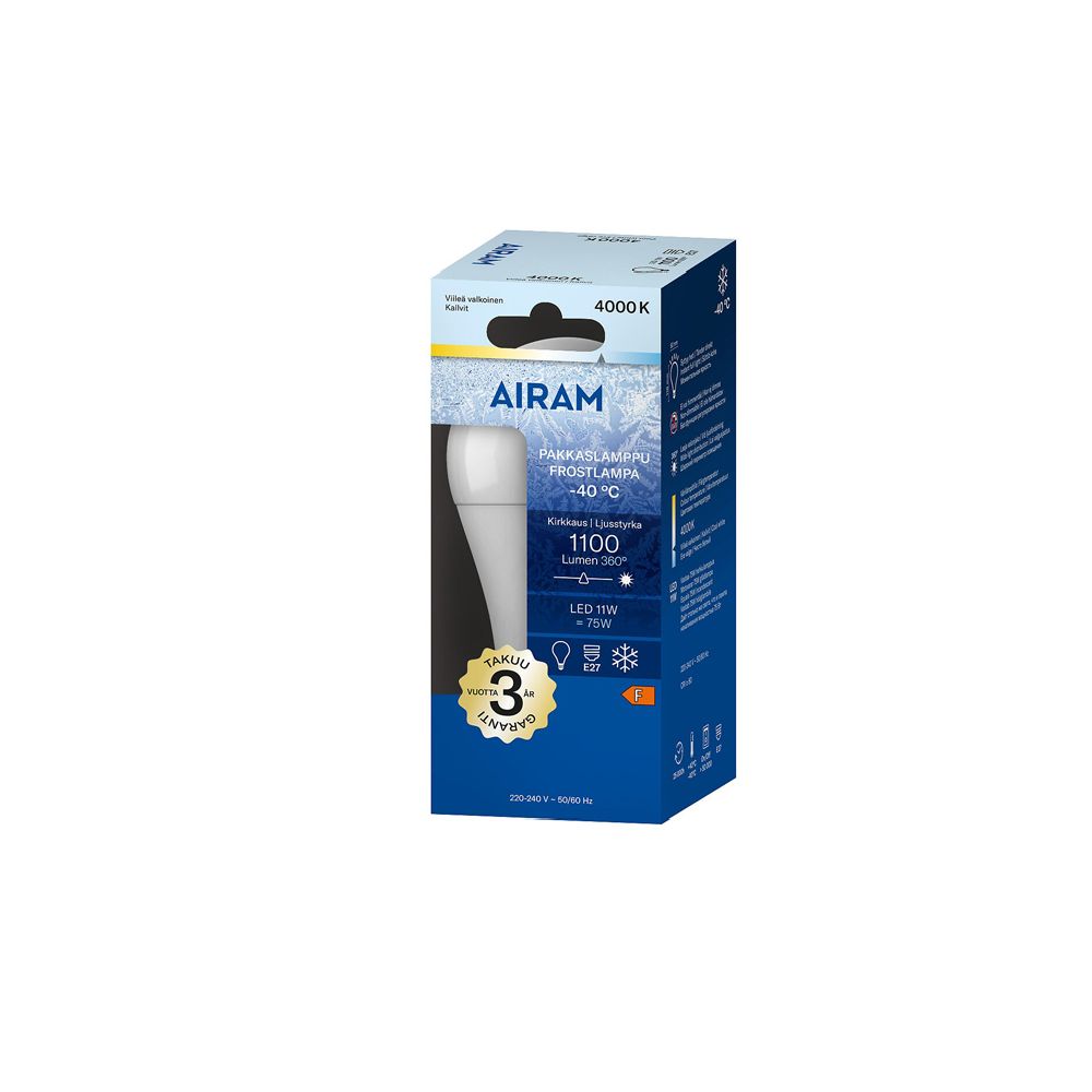 Airam LED-frostlampa E27 10,5 W 4000 K 1100 lm