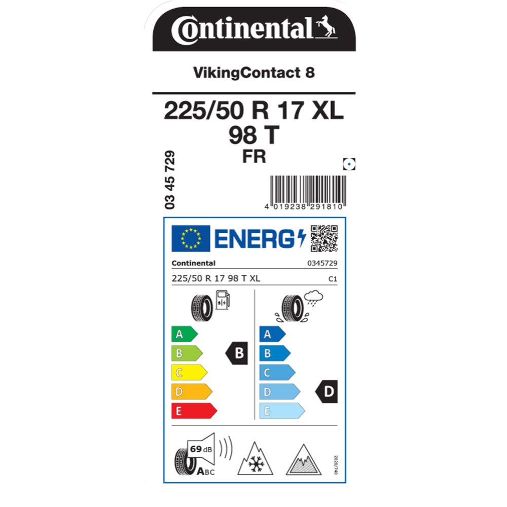 Continental VikingContact 8 225/50 R17 98T XL kitkarengas