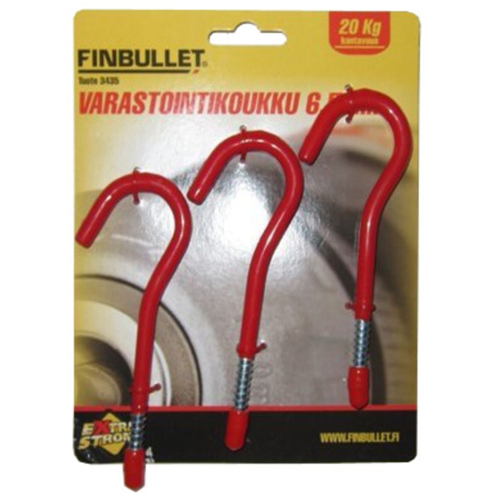 Riputuskonks 6,5 mm max. 20 kg 3 tk