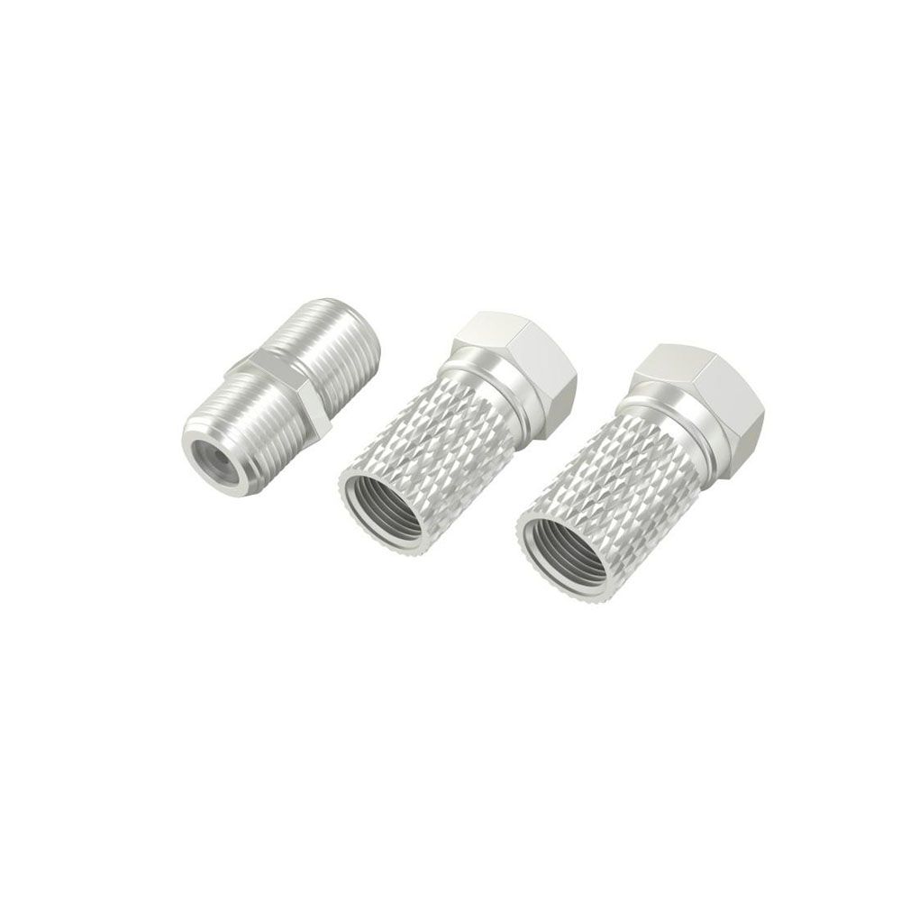 Hama antennkontaktsats SAT, 2 x F-kontakt hane, 1 x F-kontakt hona - F-kontakt hona
