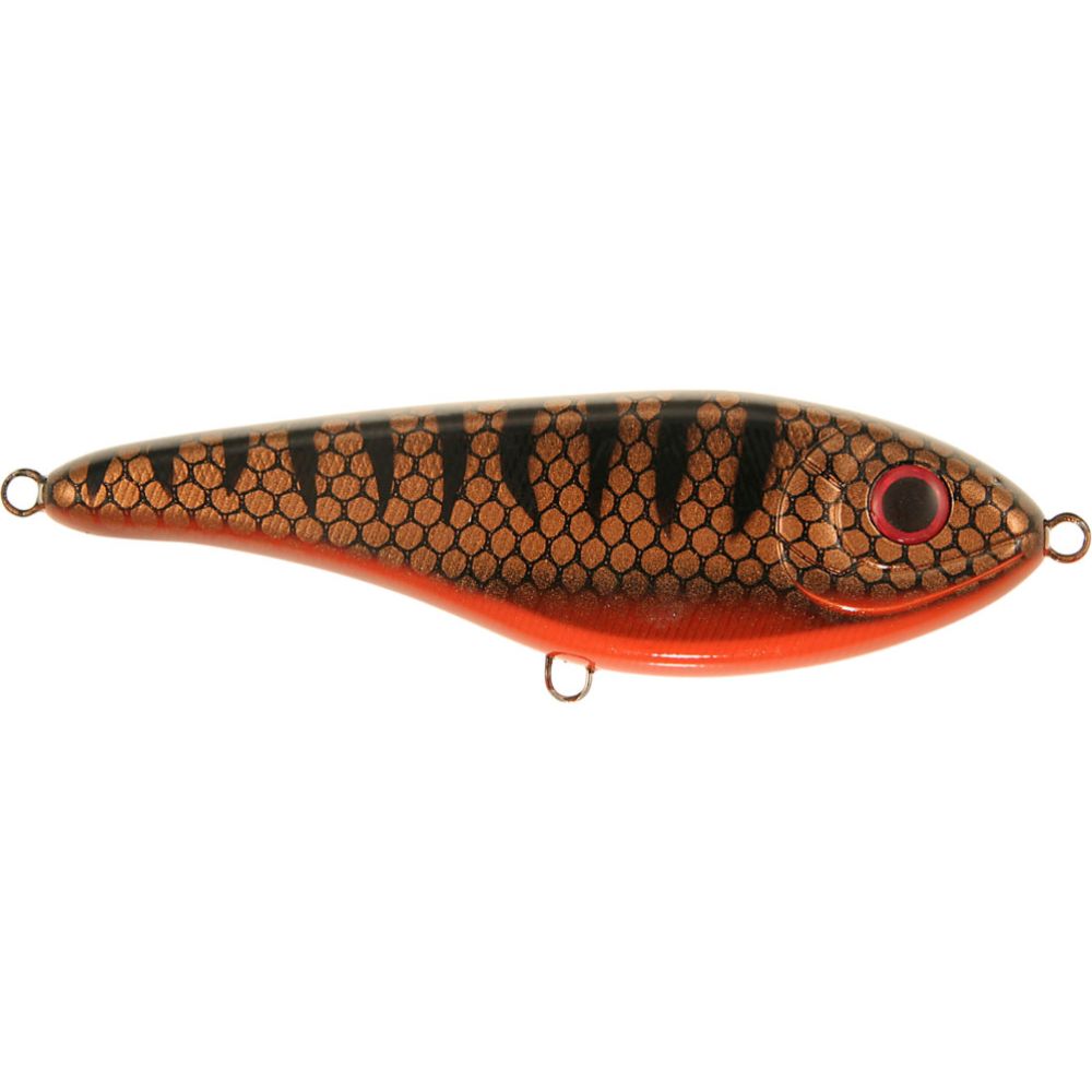 Strike Pro Buster Jerk 15 cm 75 g uppoava jerkki Black Okoboji Perch C504F