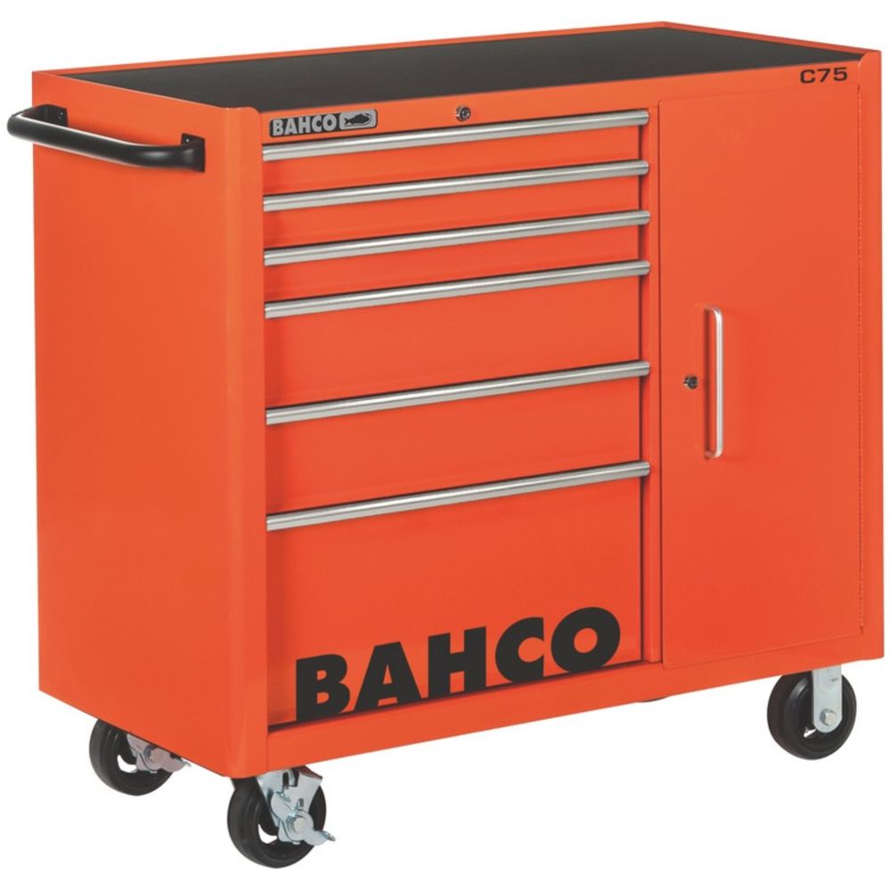 Bahco 1475KXL6C tööriistakäru C75 oranž 6 sahtlit + külgkapp