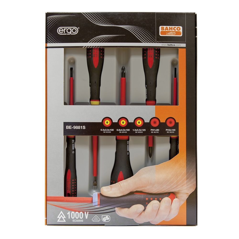 Bahco BE-9881S Ergo kruvikeerajate komplekt 1000 V 5 osa