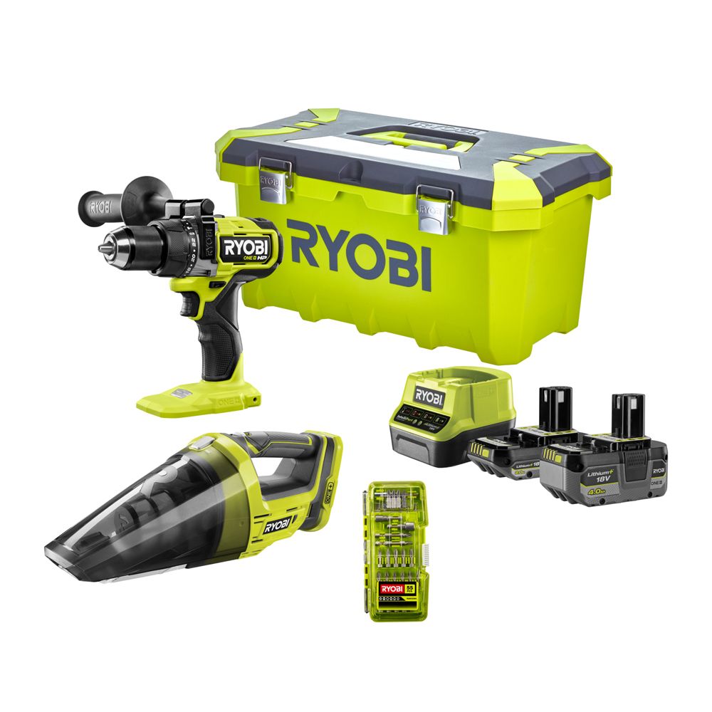 Ryobi ONE+ iskevä akkuporakonesetti RPD18X-2C52VTA55 (2,0 Ah + 5,0 Ah)