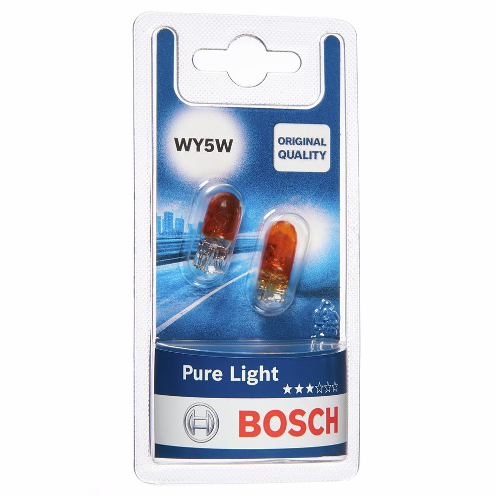 Bosch lasikantapolttimopari 12V 5W WY5W (T10) oranssi