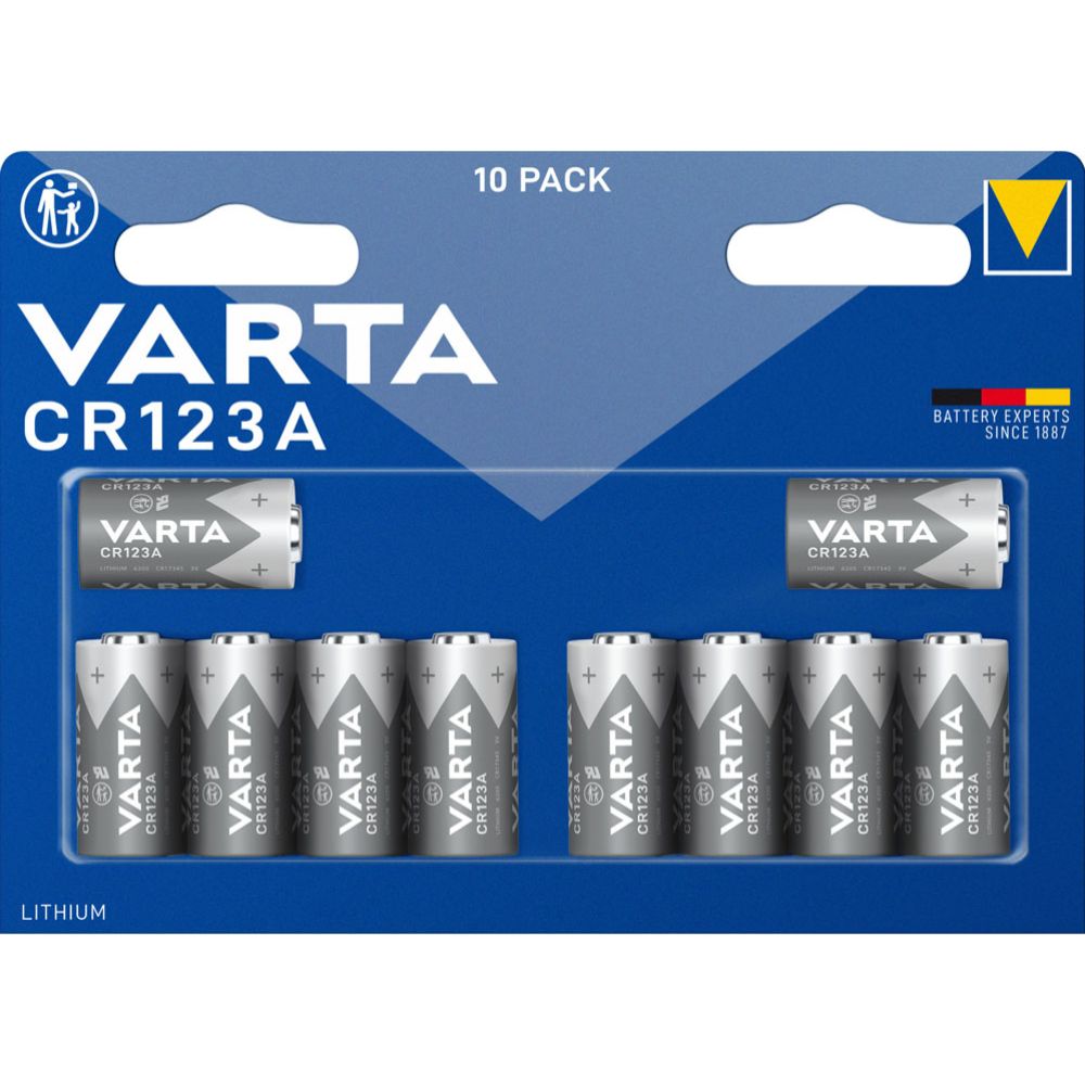 VARTA CR123A / V123 litiumparisto 10 kpl