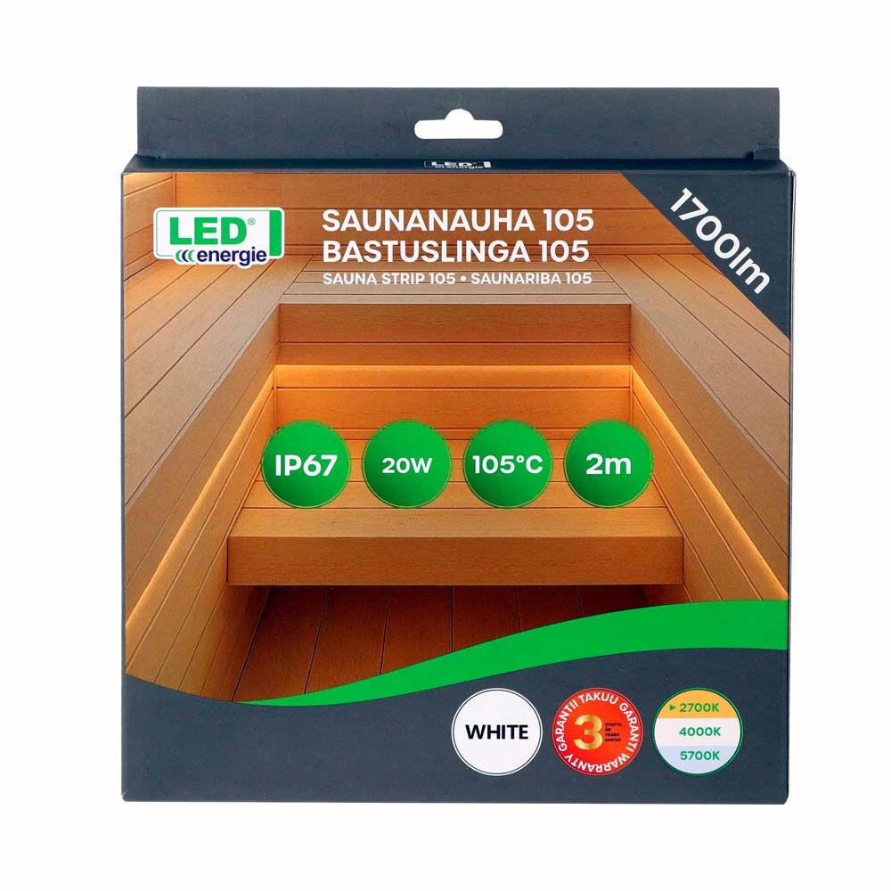 Led Energie COB-LED-saunavalgustusriba 24V 1700lm 2700K 2 m IP67