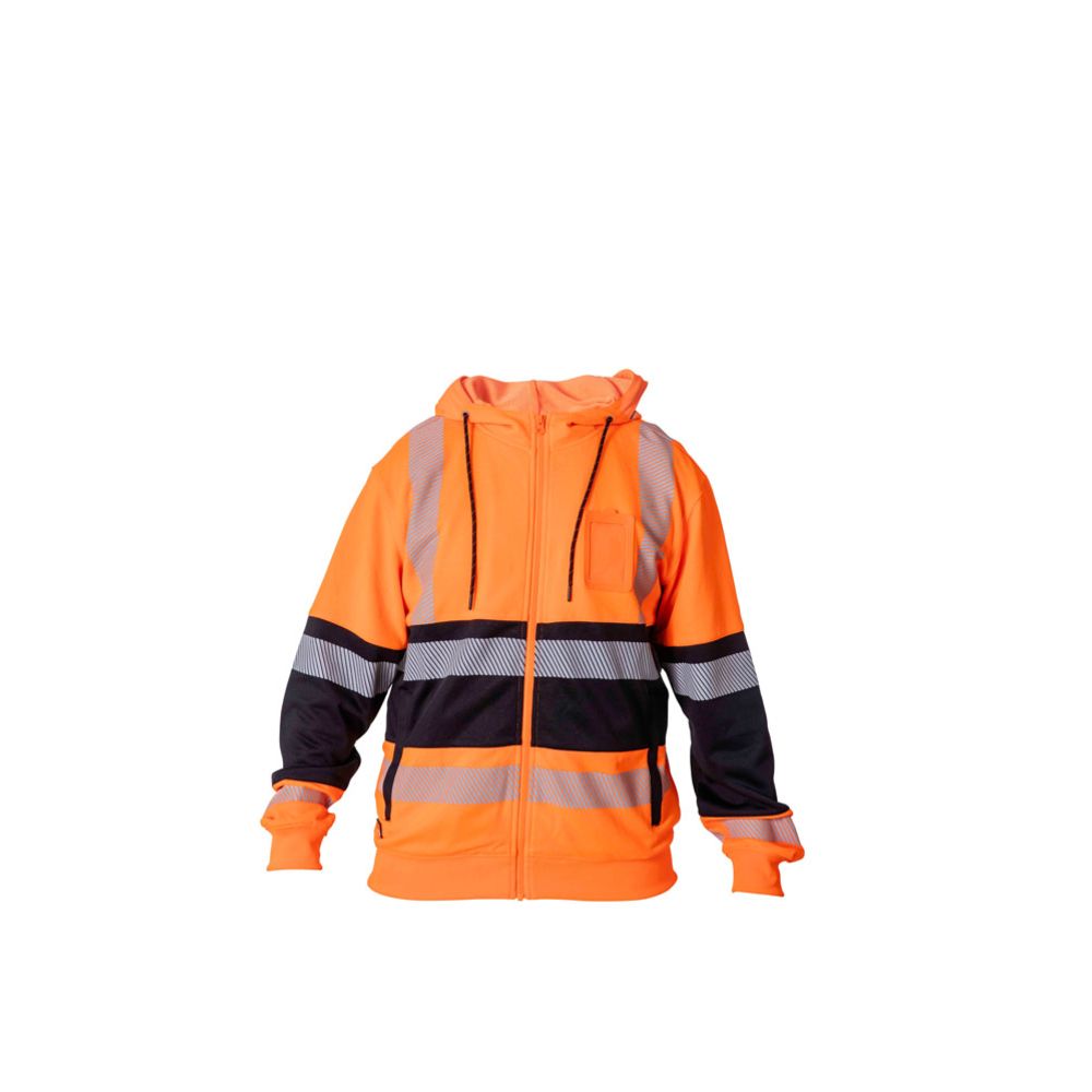 MTX Workgear huvtröja med dragkedja varsel orange/svart