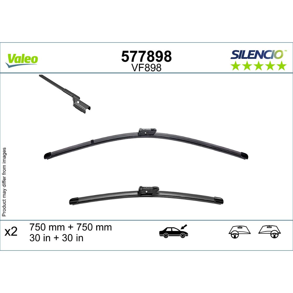 Valeo Silencio FB VF898 torkarblad 2 st. 75 + 75 cm