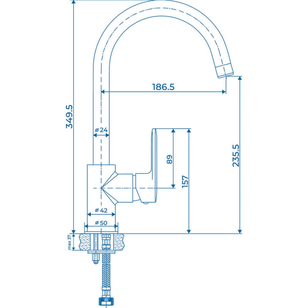 Harjun Korte keittiöhana kromi