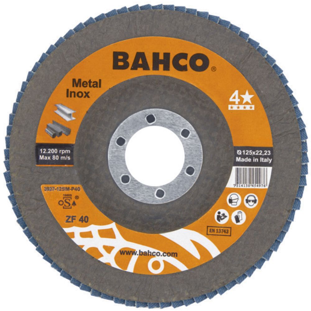 Bahco 3927-125IM-P40 lamellslipskiva rak 125 mm P40