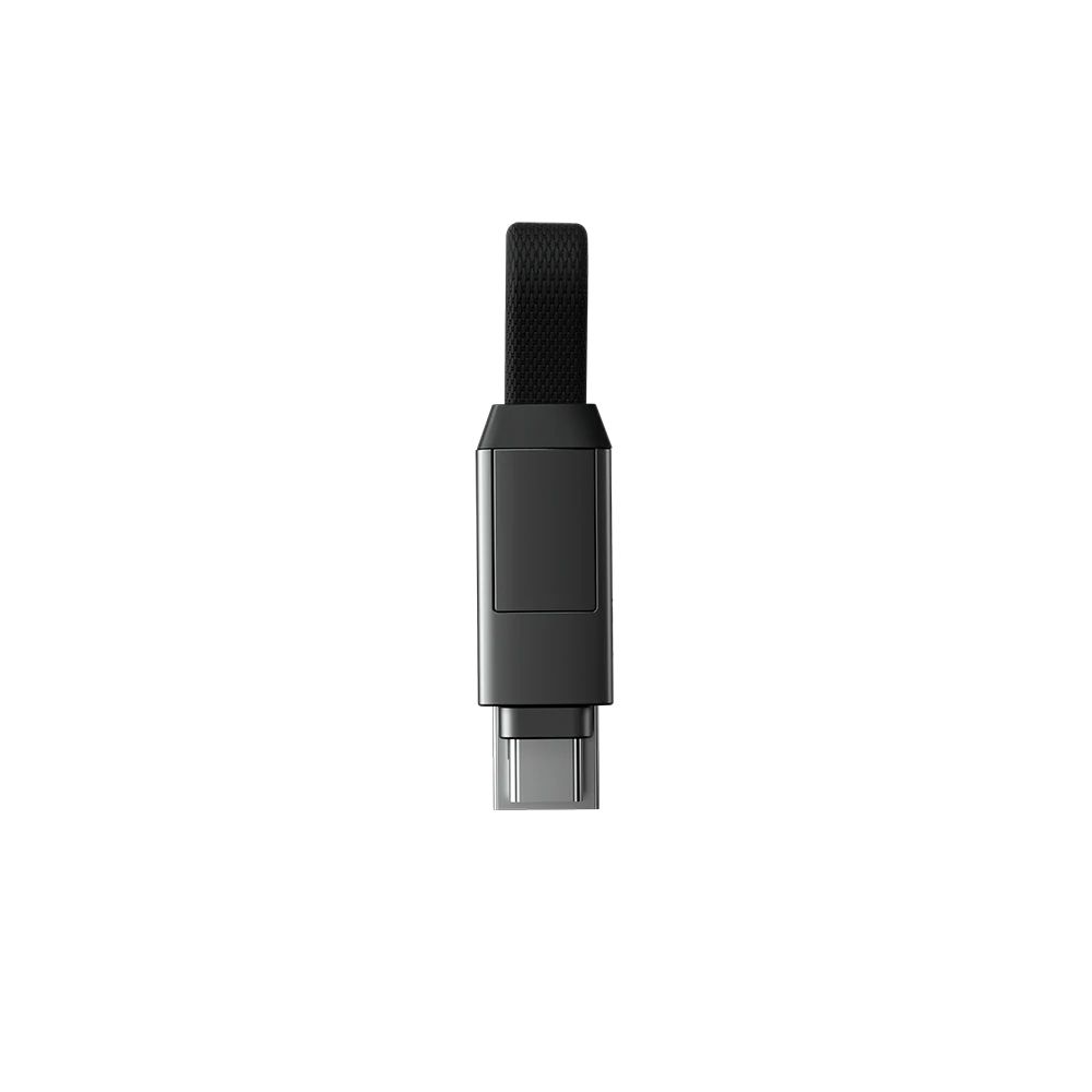 Rolling Square inCharge 6 nyckelringskabel USB-C/Lightning/MicroUSB 6 cm grå