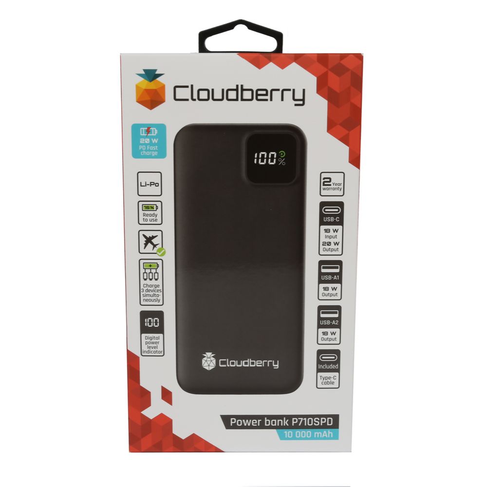 Cloudberry akupank, 10 000 mAh, PD, 20 W
