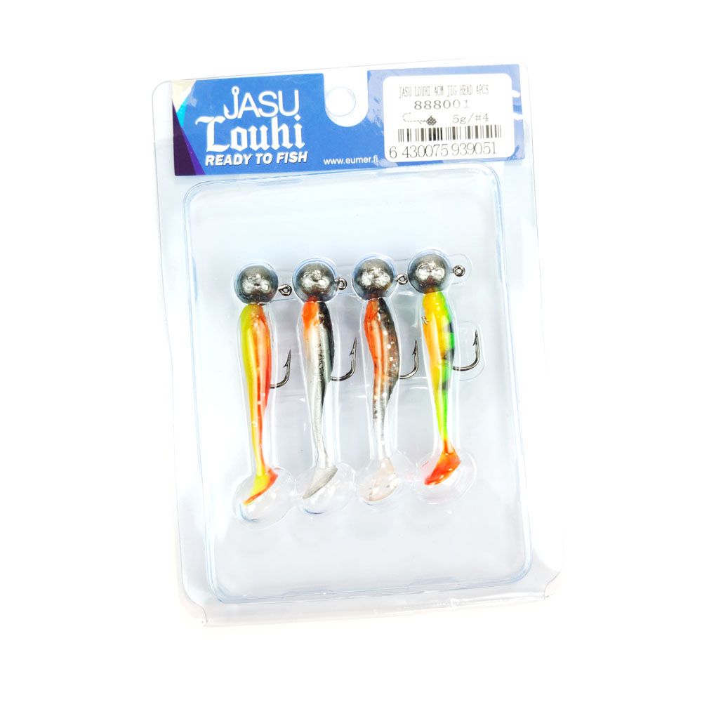 Jasu Louhi 4 cm jiggar 4 st. + jiggskallar 4 st.