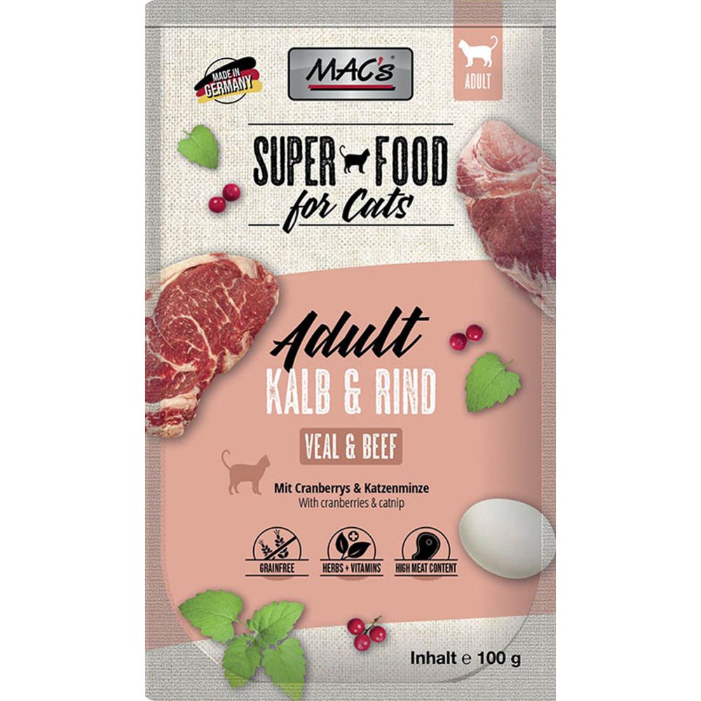 Mac's Kissan Märkäruoka Vasikka Ja Nauta 100 g