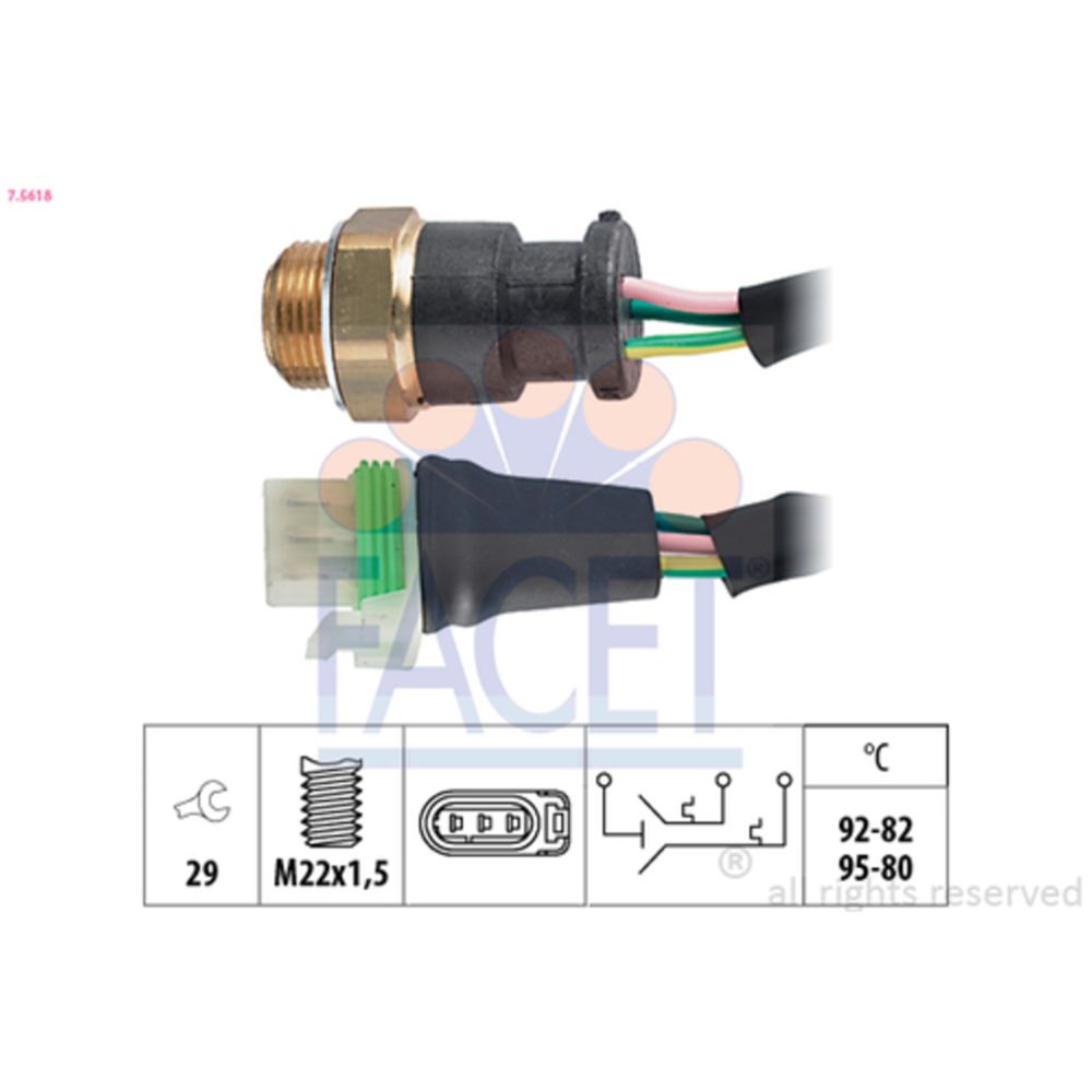 Jäähdyttimen puhaltimen lämpötilakatkaisin 13-3787