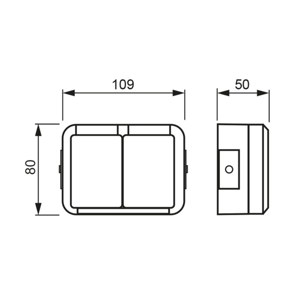 ABB Kosti 2-osaline pistikupesa, IP44, valge